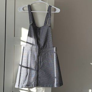 H&M Black and White Patterned Overall Dress (Size 8)